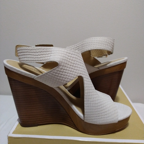 Michael Kors Shoes - Michael Kors Josephine Embossed Leather Wedges